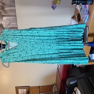 Nine West 2 tiered sleeveless dress, Rayon, green, 3x